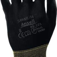 ANSELL gloves HyFlex® 48-101, Gr. 10 black, nylon with polyurethane, 12 pairs