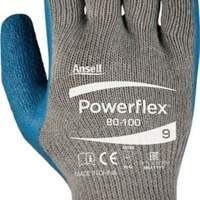 ANSELL gloves PowerFlex® 80-100, size 9 blue/grey, 12 pairs